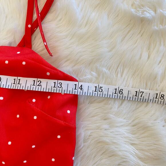 Reverse Red Polka Dot Button Up Mini Dress Small - Picture 7 of 8